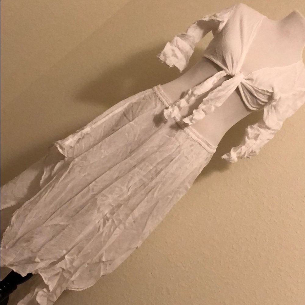 Mesh white beach cover up